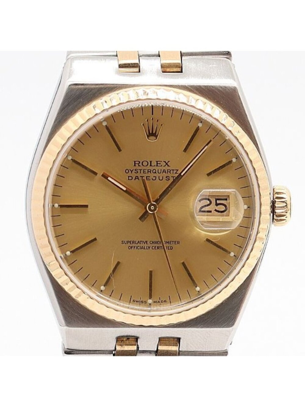 Rolex Datejust Date YG SS Champagne Dial Watch